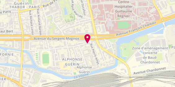 Plan de Pharmacie de la Vilaine, 84 Rue Alphonse Guérin, 35000 Rennes