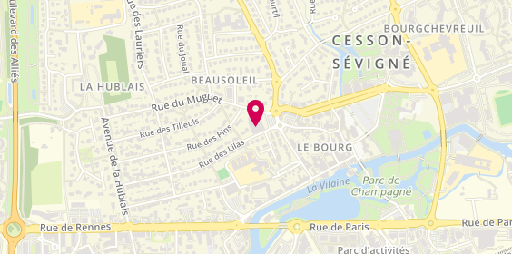 Plan de Pharmacie Beausoleil, Rue des Lilas, 35510 Cesson-Sévigné