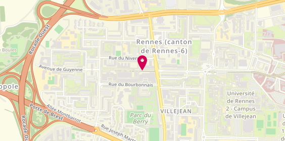 Plan de Pharmacie de Villejean, 33 Cours Kennedy, 35000 Rennes