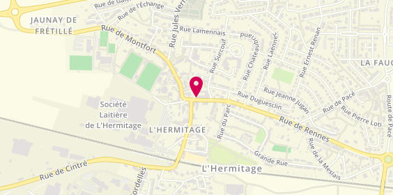 Plan de Pharmacie de l'Hermitage, 1 Rue de Rennes, 35590 L'Hermitage