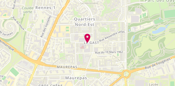 Plan de Pharmacie du Gast, 34 36 38 Umm Meioza 2
34 Place Lucie et Raymond Aubrac, 35700 Rennes