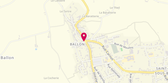 Plan de Pharmacie de Ballon, 9 Place de la Republique, 72290 Ballon
