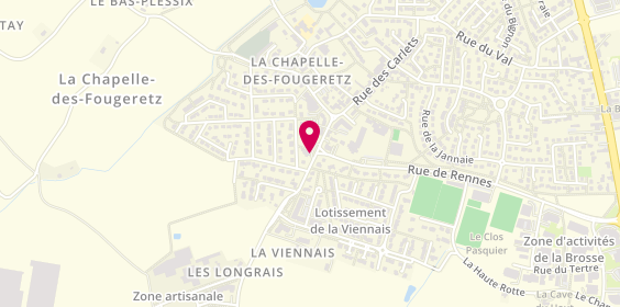 Plan de Pharmacie des Fougeretz, 12 Rue de Longrais, 35520 La Chapelle-des-Fougeretz