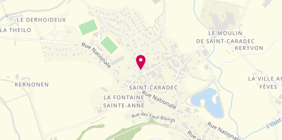 Plan de Pharmacie Jeuslin, 10 Place du Champ de Foire, 22600 Saint-Caradec
