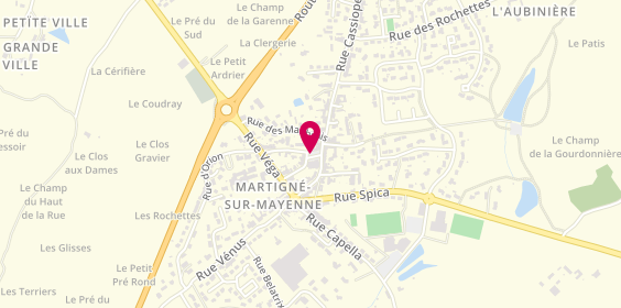 Plan de Pharmacie de Martigné, 3 Place Eglise, 53470 Martigné-sur-Mayenne