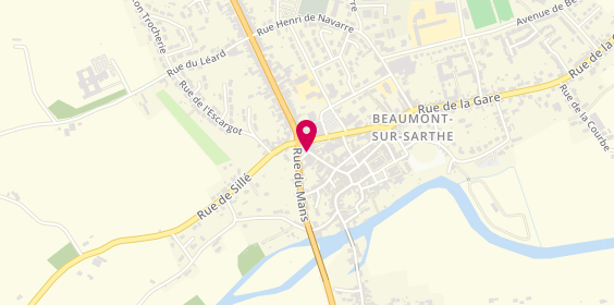 Plan de Pharmacie Lavallée, 4 Place de la Liberation, 72170 Beaumont-sur-Sarthe