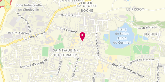 Plan de Pharmacie du Cormier, 1D Rue des Rosiers, 35140 Saint-Aubin-du-Cormier