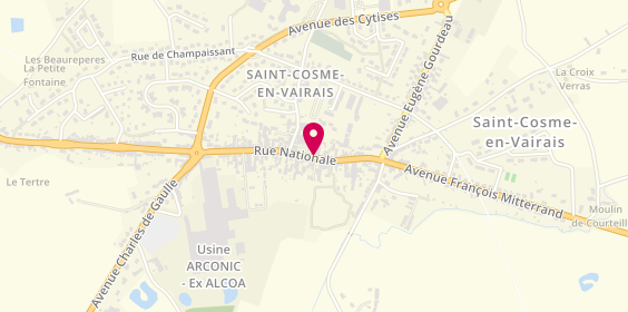 Plan de Pharmacie de Saint Cosme, 39 Rue Nationale, 72110 Saint-Cosme-en-Vairais