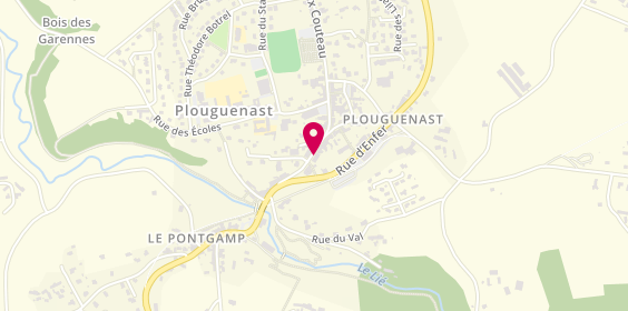 Plan de Pharmacie Blais, 8 Rue du Général de Gaulle, 22150 Plouguenast