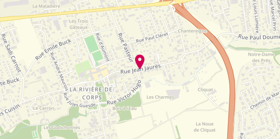 Plan de Pharmacie de la Rivière, 37 Bis Rue Jean Jaurès, 10440 La Rivière-de-Corps