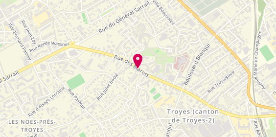 Plan de Pharmacie Noizet, 47 Rue des Marots, 10420 Les Noës-près-Troyes