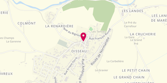 Plan de Pharmacie la Croix Verte, 5 Place de l'Eglise, 53300 Oisseau