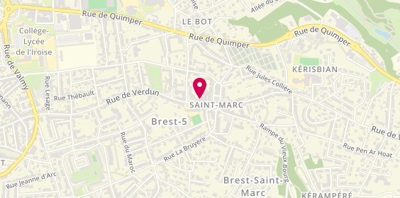 Plan de Pharmacie Saint Marc, 118 Rue de Verdun, 29200 Brest