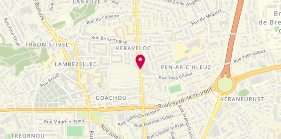 Plan de Pharmacie Borel, 55 Rue Marcellin Duval, 29200 Brest
