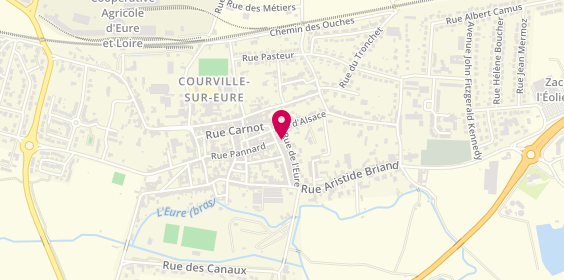 Plan de Pharmacie de Courville, 38 Rue de l'Écu, 28190 Courville-sur-Eure