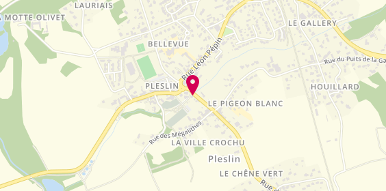 Plan de Pharmacie de Pleslin Trigavou, 4 Rue du Général de Gaulle, 22490 Pleslin-Trigavou
