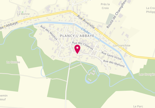 Plan de Pharmacie Hentzien, 3 Place du Marechal Foch, 10380 Plancy-l'Abbaye