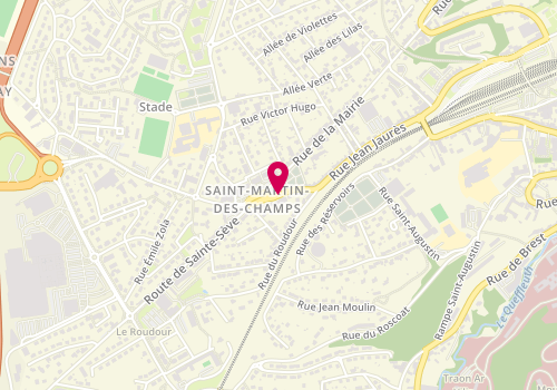 Plan de Pharmacie de Saint Martin, 65 Rue Jean Jaurès, 29600 Saint-Martin-des-Champs