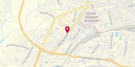 Plan de Pharmacie Sohm-Franiatte, 86 Rue Viller, 54300 Lunéville