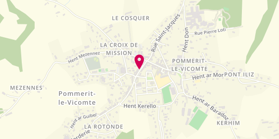Plan de Pharmacie du trégor-Goelo, Place du Centre, 22200 Pommerit-le-Vicomte