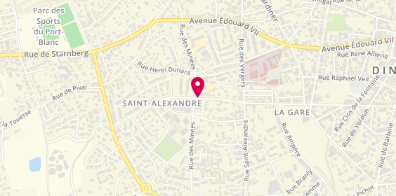 Plan de Pharmacie Saint Alexandre, Centre Commercial 
Rue Ernest Renan, 35800 Dinard