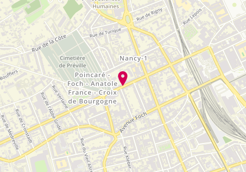 Plan de Pharmacie de Préville, 76 Rue Raymond Poincaré, 54000 Nancy