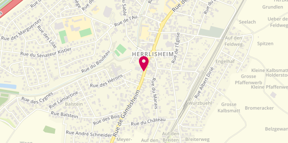 Plan de Pharmacie du Rhin, 10 Rue Gambsheim, 67850 Herrlisheim