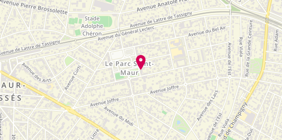 Plan de Pharmacie du Parc, 4 place des Marronniers, 94100 Saint-Maur-des-Fossés