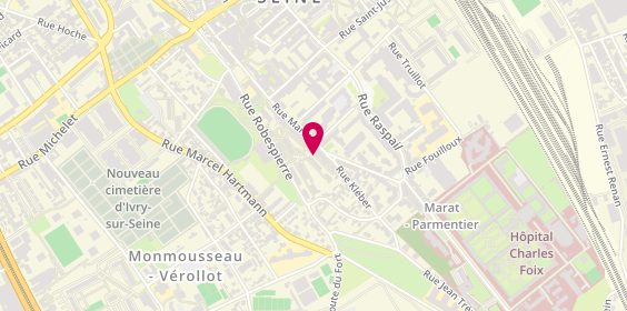 Plan de La Pharmacie Nouvelle d'Ivry, 40 Rue Marat, 94200 Ivry-sur-Seine