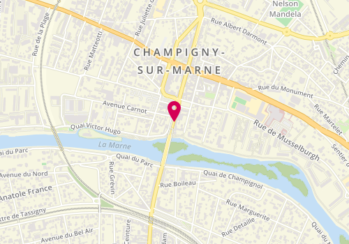 Plan de Pharmacie du Pont de Champigny, 10 Rue Albert Thomas, 94500 Champigny-sur-Marne