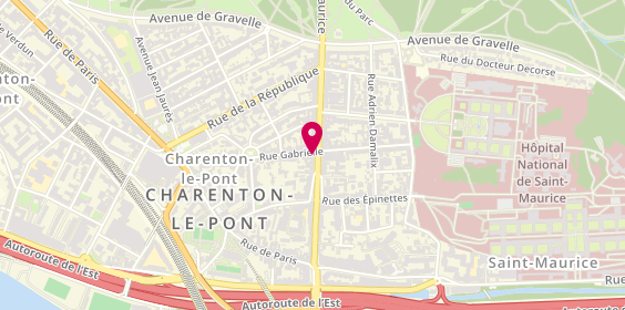 Plan de Pharmacie du Plateau, 52 Rue Gabrielle, 94220 Charenton-le-Pont