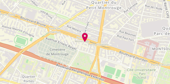 Plan de Pharmacie Brune, 128 Boulevard Brune, 75014 Paris