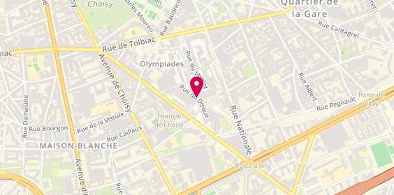 Plan de SELARL Pharmacie Olympiades-Massena, 22 Rue du Disque, 75013 Paris