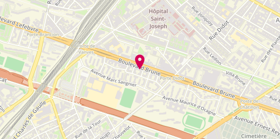 Plan de Alphega Pharmacie, 40 Boulevard Brune, 75014 Paris
