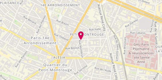 Plan de Pharmacie du Coin de la Rue, 39 Rue Dumoncel
1 Rue Montbrun, 75014 Paris