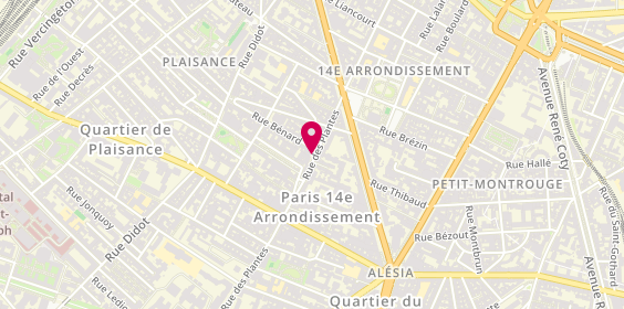 Plan de Grande Pharmacie des Plantes, 24 Rue des Plantes
1 Rue Benard, 75014 Paris