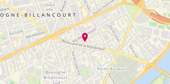 Plan de Pharmacie Tabet, 23 Rue Danjou, 92100 Boulogne-Billancourt