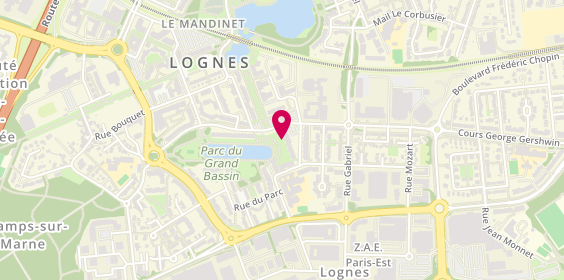 Plan de Grande Pharmacie de Lognes, 16 Place des Colliberts, 77185 Lognes