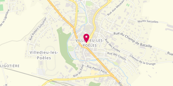 Plan de Pharmacie Lamoureux, 1 Place de la Republique, 50800 Villedieu-les-Poêles