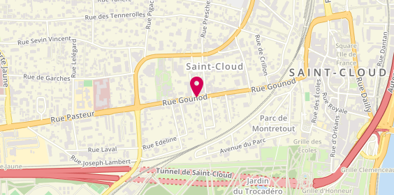 Plan de Pharmacie Moricet & Lieubray, 42 Rue Gounod, 92210 Saint-Cloud