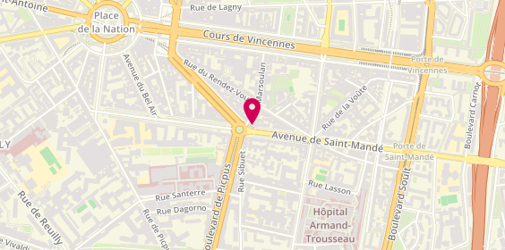 Plan de SELARL Pharmacie Centrale Picpus, 45 Avenue de Saint Mandé, 75012 Paris