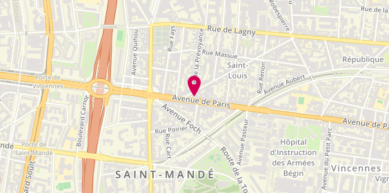 Plan de Pharmacie Vincennes Saint Mande, 168 Bis Avenue de Paris, 94300 Vincennes