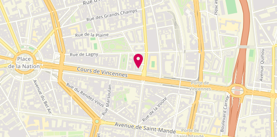 Plan de Pharmacie Pyrenées-Vincennes, 1 Rue des Pyrenees, 75020 Paris