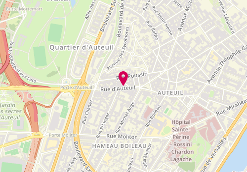 Plan de Pharmacie de la Porte d'Auteuil, M Matthieu Melquiond
52 Rue d'Auteuil, 75016 Paris