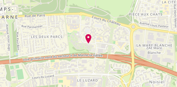 Plan de Pharmacie des Deux Parcs, Centre Commercial Residence Du
Cours des 2 Parcs, 77186 Noisiel