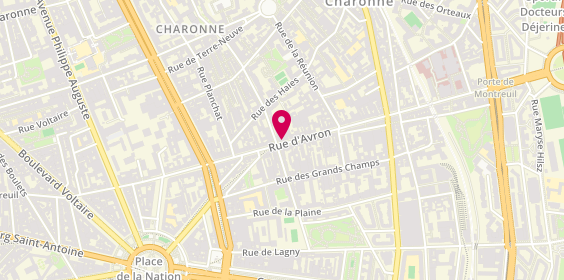 Plan de Grande Pharmacie d'Avron, 43 Rue d'Avron, 75020 Paris