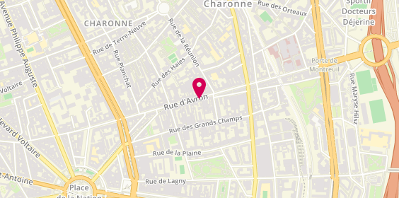 Plan de Selasu Pharmacie Yoeurp, 56 Rue d'Avron, 75020 Paris