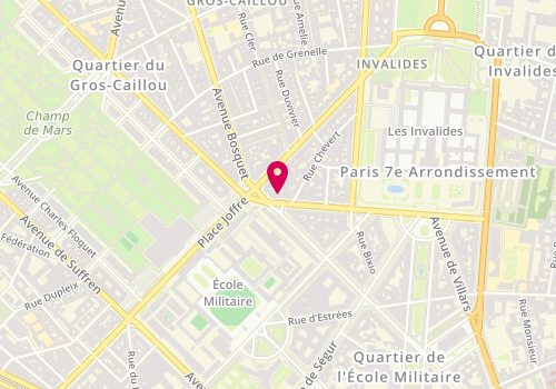 Plan de Aprium Pharmacie, Mlle Nathalie Gerbault
26 Avenue de Tourville, 75007 Paris