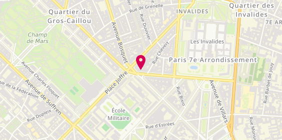 Plan de Aprium Pharmacie, Mlle Nathalie Gerbault
26 Avenue de Tourville, 75007 Paris