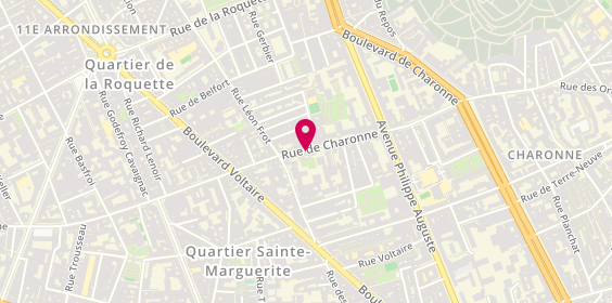 Plan de Pharmacie Paris-Charonne, 136 Rue de Charonne, 75011 Paris